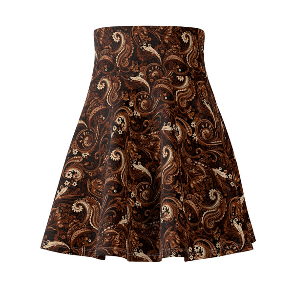 Chocolate Paisley - Women's Skater Skirt