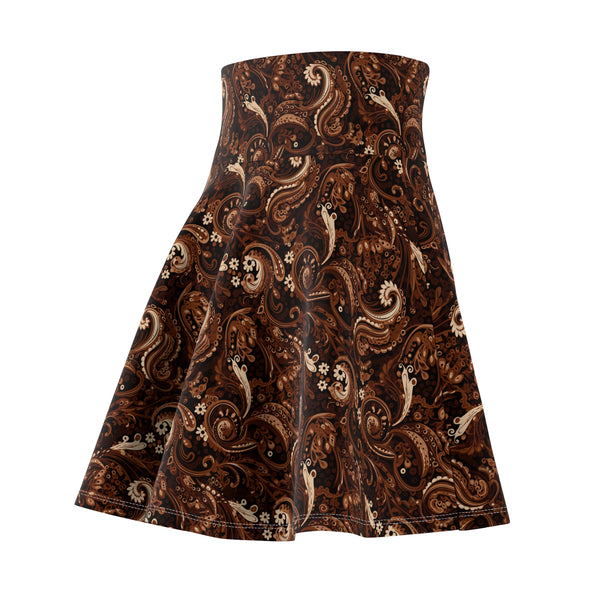 Chocolate Paisley - Women's Skater Skirt