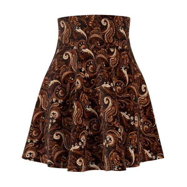 Chocolate Paisley - Women's Skater Skirt