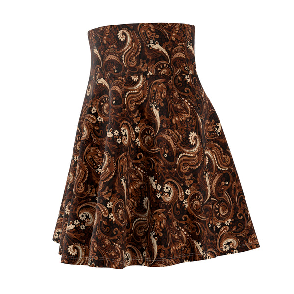 Chocolate Paisley - Women's Skater Skirt