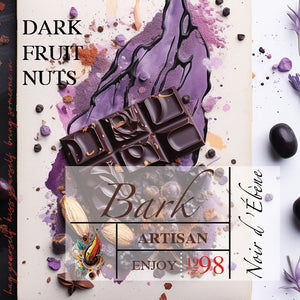 Dark Fruit Nut Bark : Irregular shaped pieces of chocolate